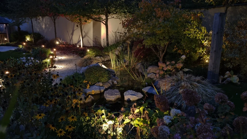 Bollard light in situ — Planting